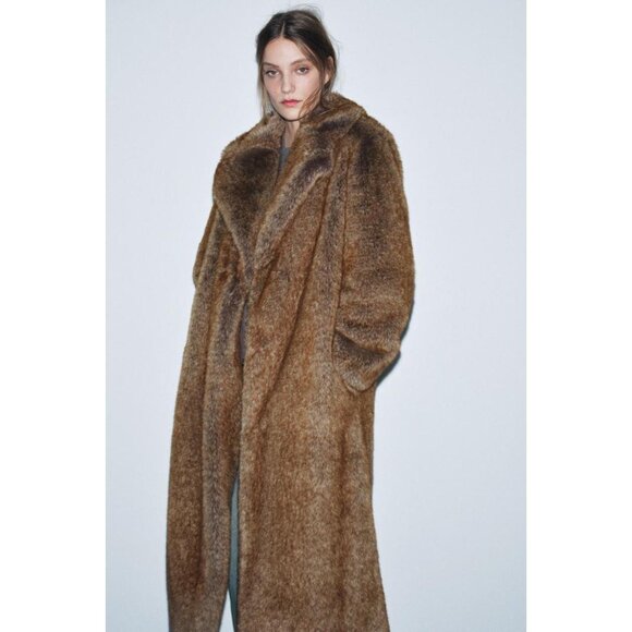 ZARA FAUX FUR COAT ZW COLLECTION LIMITED EDITION - Picture 1 of 7